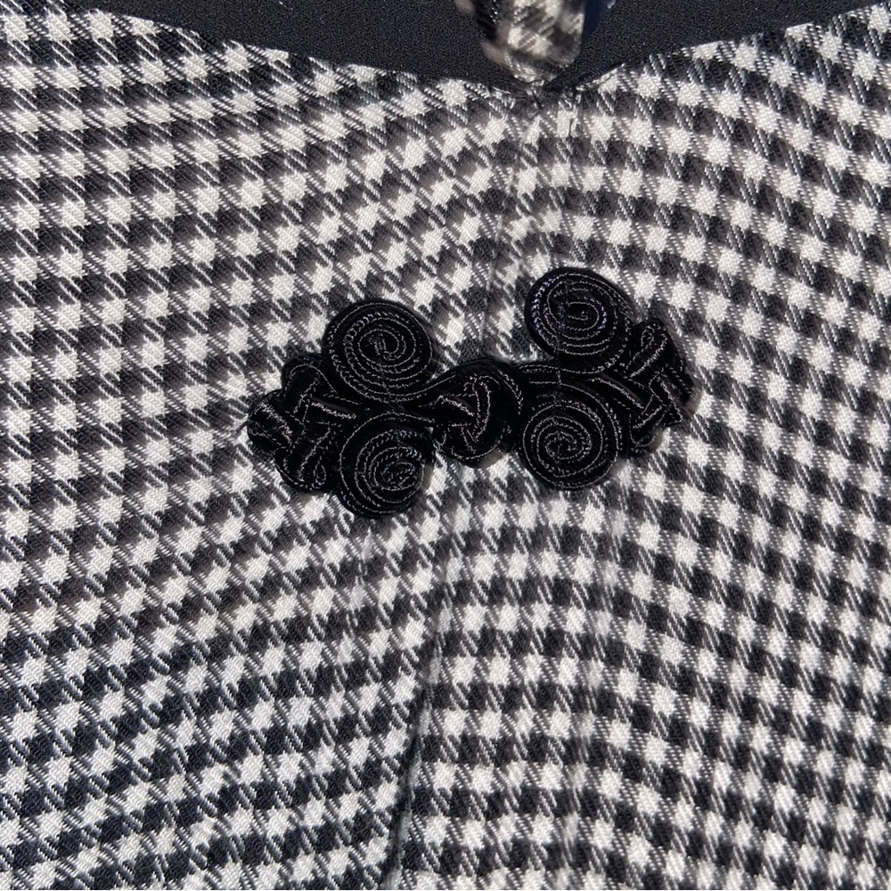 Vintage JG Hook Dress Womens Sz Large Pet Plaid Gingham Cottagecore Retro B&W - Picture 8 of 16